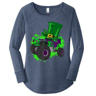 Monster Trucks St Patrick's Day Adults And Cool Gift Women's Perfect Tri Tunic Long Sleeve Shirt