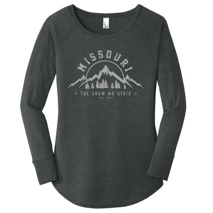 Missouri The Show Me State Est. 1821 Vintage Mountains Gift Women's Perfect Tri Tunic Long Sleeve Shirt