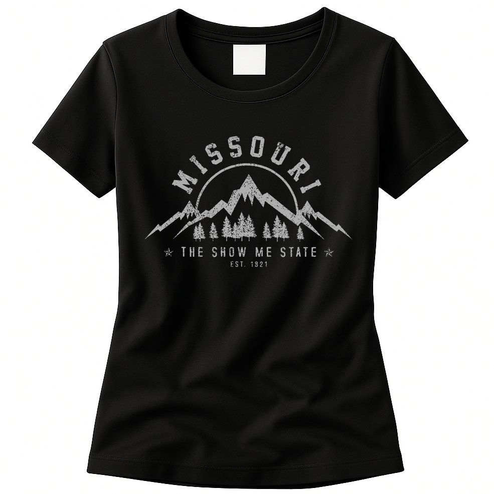 Missouri The Show Me State Est. 1821 Vintage Mountains Gift Womens T-Shirt