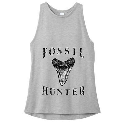 Megalodon Tooth Sharks Tooth Fossil Hunter Paleontologist Ladies PosiCharge Tri-Blend Wicking Tank