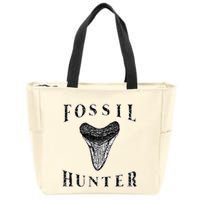 Megalodon Tooth Sharks Tooth Fossil Hunter Paleontologist Zip Tote Bag
