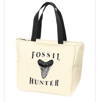 Megalodon Tooth Sharks Tooth Fossil Hunter Paleontologist Zip Tote Bag