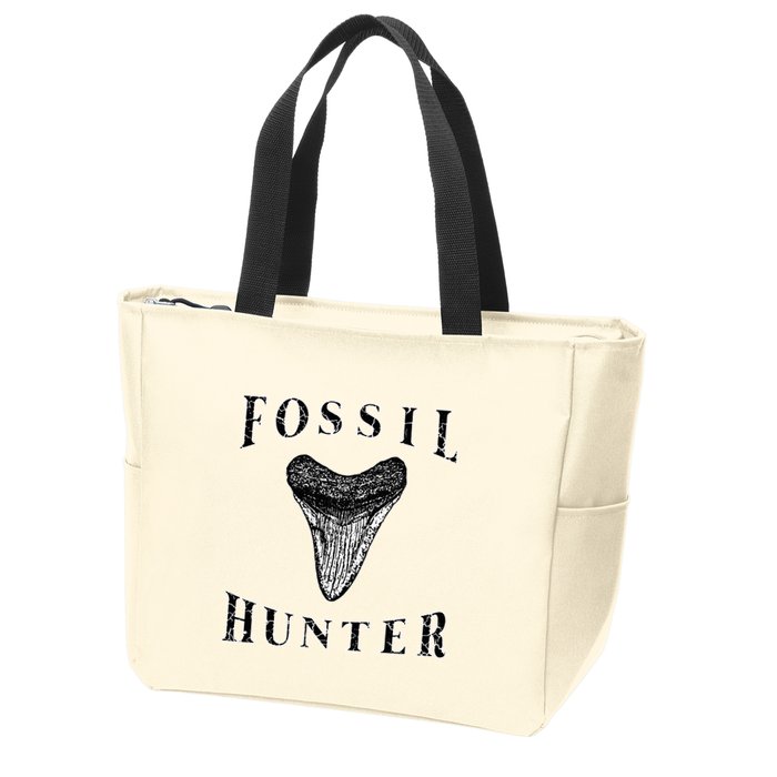Megalodon Tooth Sharks Tooth Fossil Hunter Paleontologist Zip Tote Bag