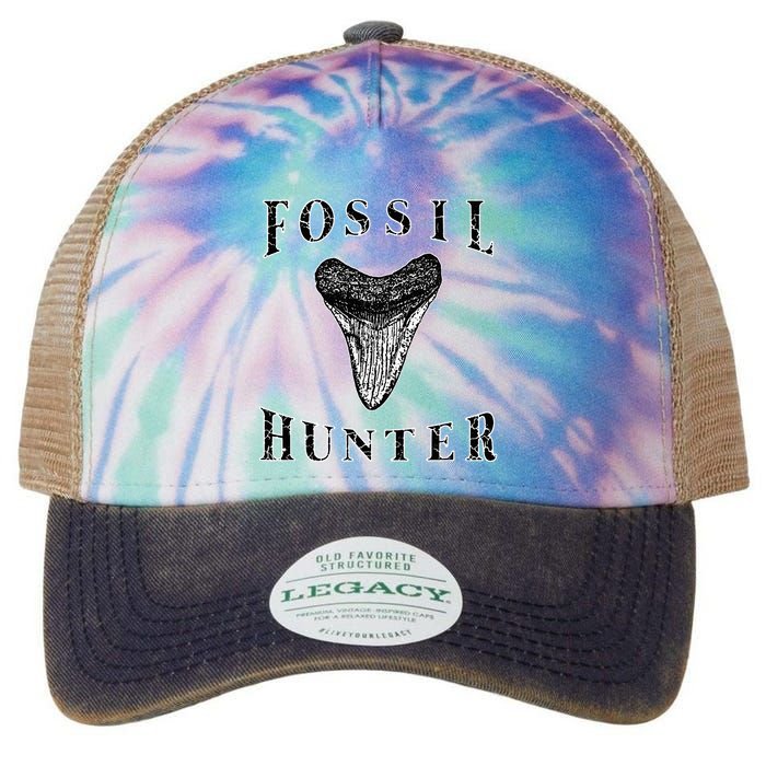 Megalodon Tooth Sharks Tooth Fossil Hunter Paleontologist Legacy Tie Dye Trucker Hat