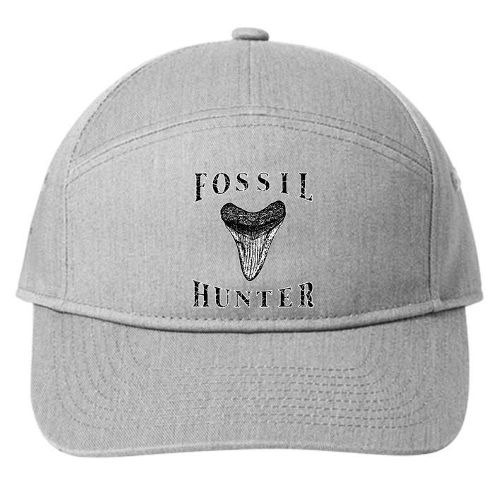 Megalodon Tooth Sharks Tooth Fossil Hunter Paleontologist 7-Panel Snapback Hat