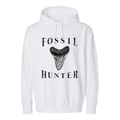 Megalodon Tooth Sharks Tooth Fossil Hunter Paleontologist Garment-Dyed Fleece Hoodie
