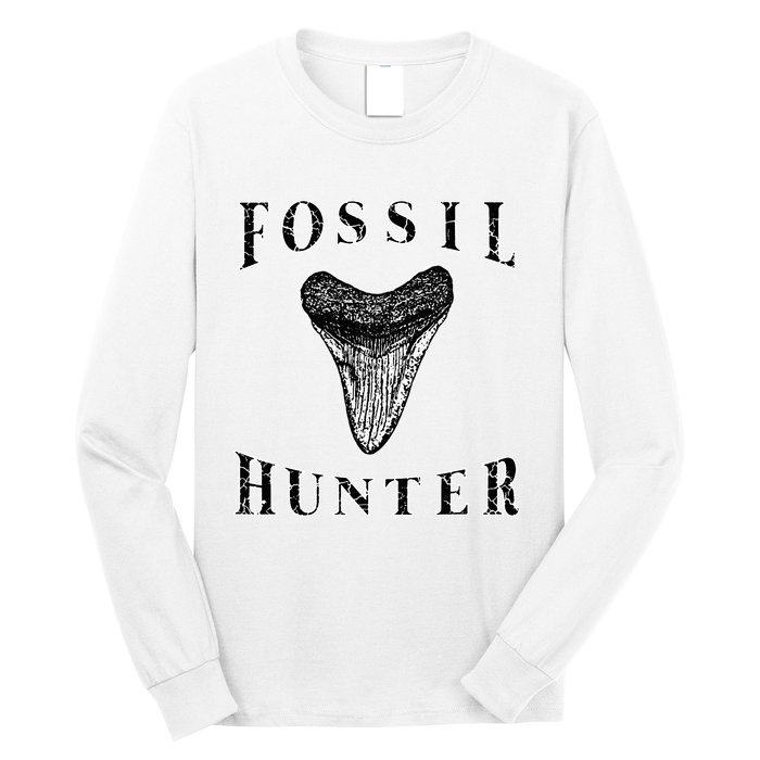 Megalodon Tooth Sharks Tooth Fossil Hunter Paleontologist Long Sleeve Shirt