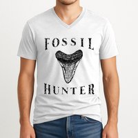 Megalodon Tooth Sharks Tooth Fossil Hunter Paleontologist V-Neck T-Shirt