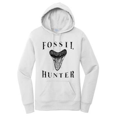 Megalodon Tooth Sharks Tooth Fossil Hunter Paleontologist Women's Pullover Hoodie