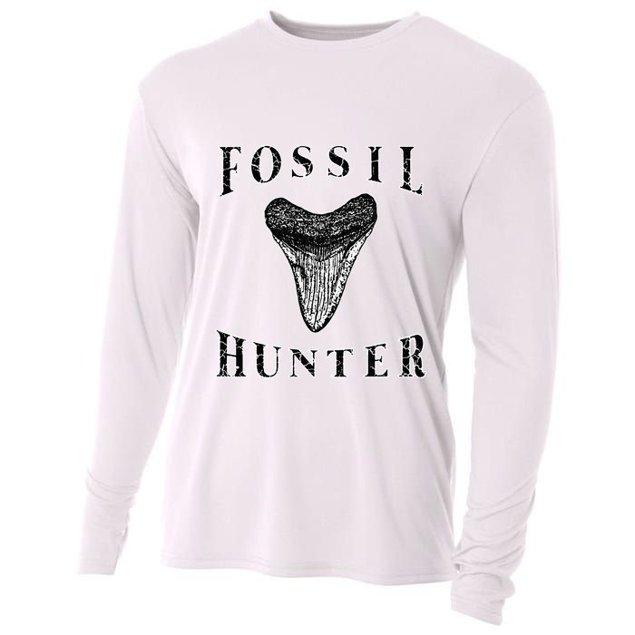 Megalodon Tooth Sharks Tooth Fossil Hunter Paleontologist Cooling Performance Long Sleeve Crew