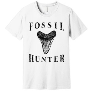 Megalodon Tooth Sharks Tooth Fossil Hunter Paleontologist Premium T-Shirt