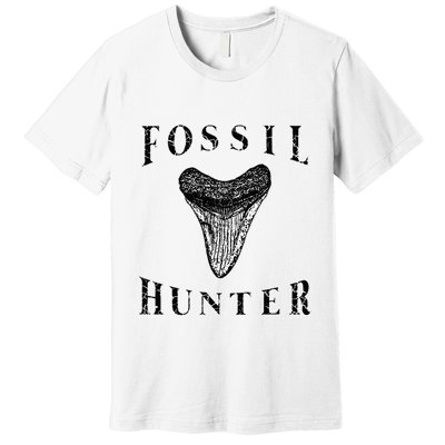 Megalodon Tooth Sharks Tooth Fossil Hunter Paleontologist Premium T-Shirt