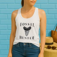 Megalodon Tooth Sharks Tooth Fossil Hunter Paleontologist Womens Tank Top