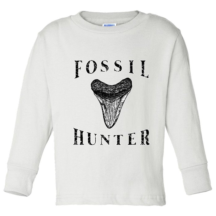 Megalodon Tooth Sharks Tooth Fossil Hunter Paleontologist Toddler Long Sleeve Shirt