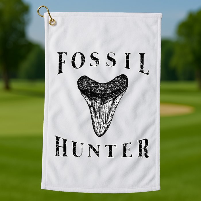 Megalodon Tooth Sharks Tooth Fossil Hunter Paleontologist Golf Towel