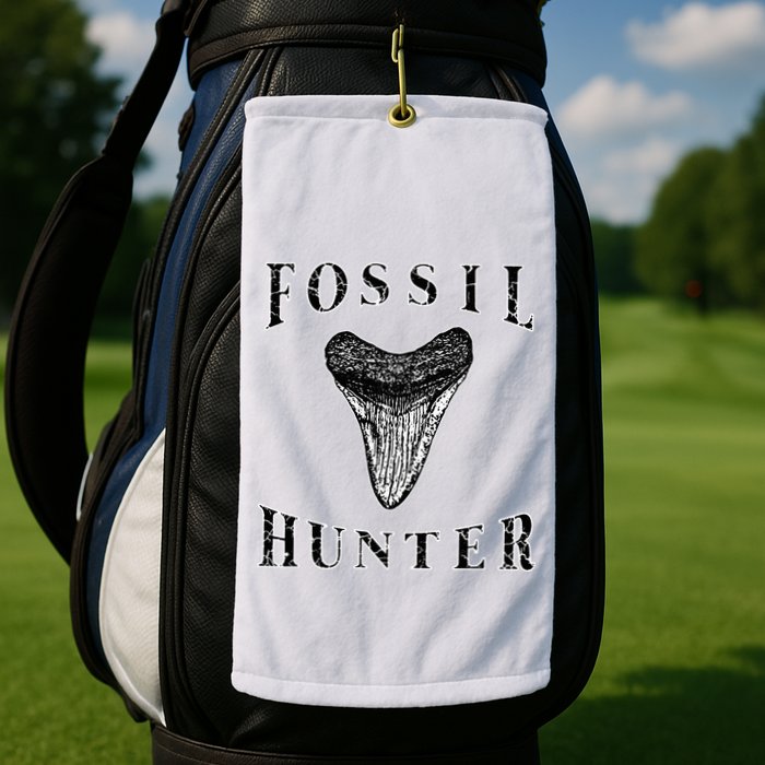 Megalodon Tooth Sharks Tooth Fossil Hunter Paleontologist Golf Towel