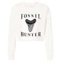 Megalodon Tooth Sharks Tooth Fossil Hunter Paleontologist Cropped Pullover Crew