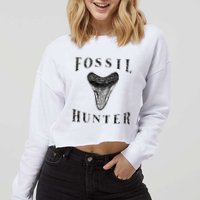 Megalodon Tooth Sharks Tooth Fossil Hunter Paleontologist Cropped Pullover Crew