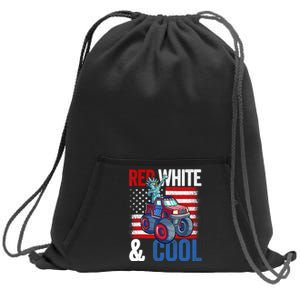 Monster Truck Statue Liberty 4th Of July Boy American Flag Sweatshirt Cinch Pack Bag