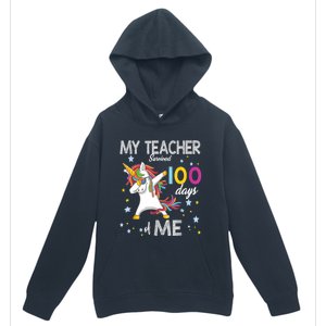 My Teacher Survived 100 Days Of Me 100th Day School Unicorn Meaningful Gift Urban Pullover Hoodie