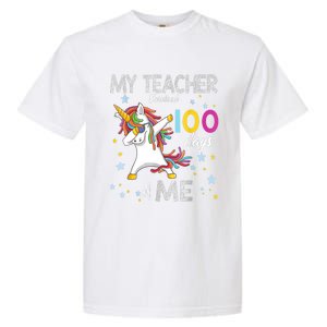 My Teacher Survived 100 Days Of Me 100th Day School Unicorn Meaningful Gift Garment-Dyed Heavyweight T-Shirt