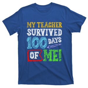 My Teacher Survived 100 Days Of Me 100 School Days Gift Great Gift T-Shirt