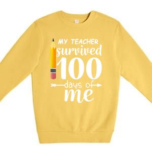 My Teacher Survived 100 Days Of Me Premium Crewneck Sweatshirt