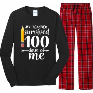 My Teacher Survived 100 Days Of Me Long Sleeve Pajama Set