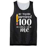 My Teacher Survived 100 Days Of Me Mesh Reversible Basketball Jersey Tank