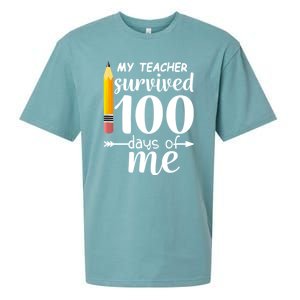 My Teacher Survived 100 Days Of Me Sueded Cloud Jersey T-Shirt