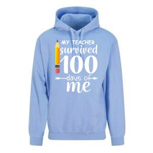 My Teacher Survived 100 Days Of Me Unisex Surf Hoodie