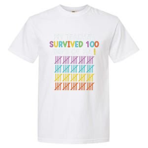 My Teacher Survived 100 Days Of Me Funny 100th Day Of School Gift Garment-Dyed Heavyweight T-Shirt