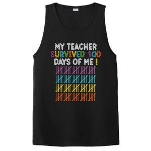 My Teacher Survived 100 Days Of Me Funny 100th Day Of School Gift PosiCharge Competitor Tank