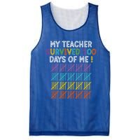 My Teacher Survived 100 Days Of Me Funny 100th Day Of School Gift Mesh Reversible Basketball Jersey Tank