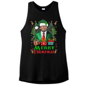 Merry Trumpmas Santa Trump Christmas Ugly Sweater Ladies PosiCharge Tri-Blend Wicking Tank