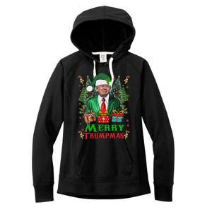 Merry Trumpmas Santa Trump Christmas Ugly Sweater Women's Fleece Hoodie