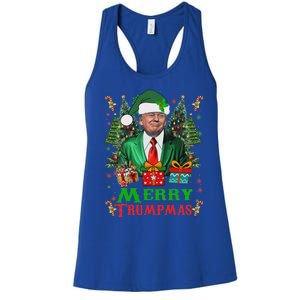 Merry Trumpmas Santa Trump Christmas Ugly Sweater Women's Racerback Tank