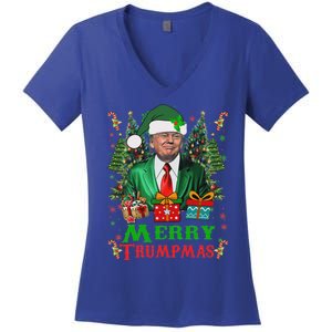 Merry Trumpmas Santa Trump Christmas Ugly Sweater Women's V-Neck T-Shirt