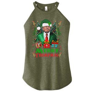 Merry Trumpmas Santa Trump Christmas Ugly Sweater Women's Perfect Tri Rocker Tank