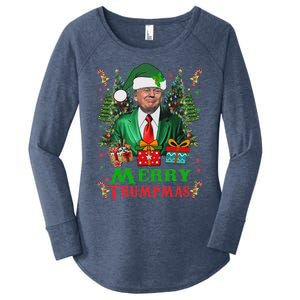 Merry Trumpmas Santa Trump Christmas Ugly Sweater Women's Perfect Tri Tunic Long Sleeve Shirt