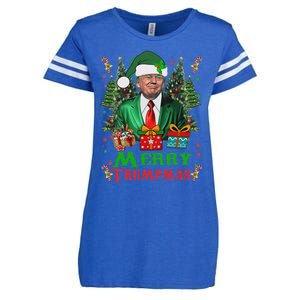 Merry Trumpmas Santa Trump Christmas Ugly Sweater Enza Ladies Jersey Football T-Shirt