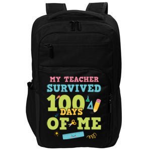 My Teacher Survived 100 Days Of Me Funny 100th Day Of School Meaningful Gift Impact Tech Backpack