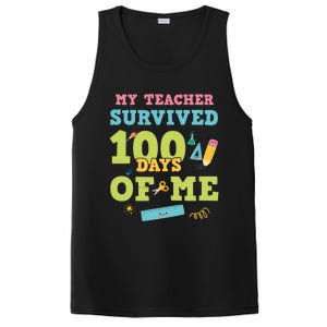 My Teacher Survived 100 Days Of Me Funny 100th Day Of School Meaningful Gift PosiCharge Competitor Tank