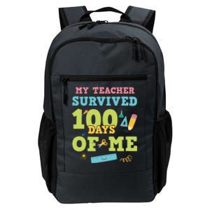 My Teacher Survived 100 Days Of Me Funny 100th Day Of School Meaningful Gift Daily Commute Backpack