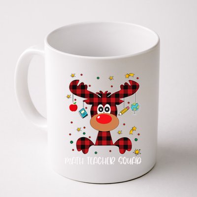 Math Teacher Squad Red Plaid Reindeer Santa Christmas Gift Coffee Mug