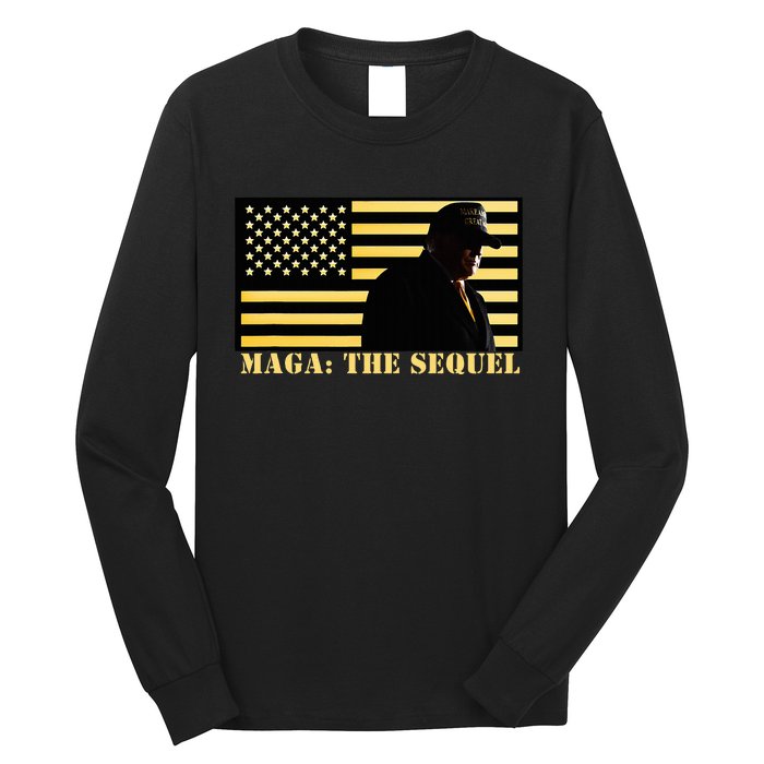 Maga The Sequel Trump 2024 Winner Second Term American Flag Long Sleeve Shirt