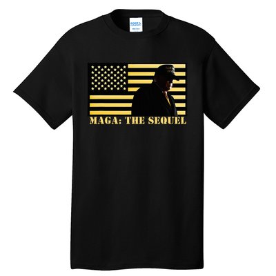 Maga The Sequel Trump 2024 Winner Second Term American Flag Tall T-Shirt