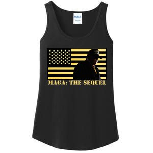 Maga The Sequel Trump 2024 Winner Second Term American Flag Ladies Essential Tank