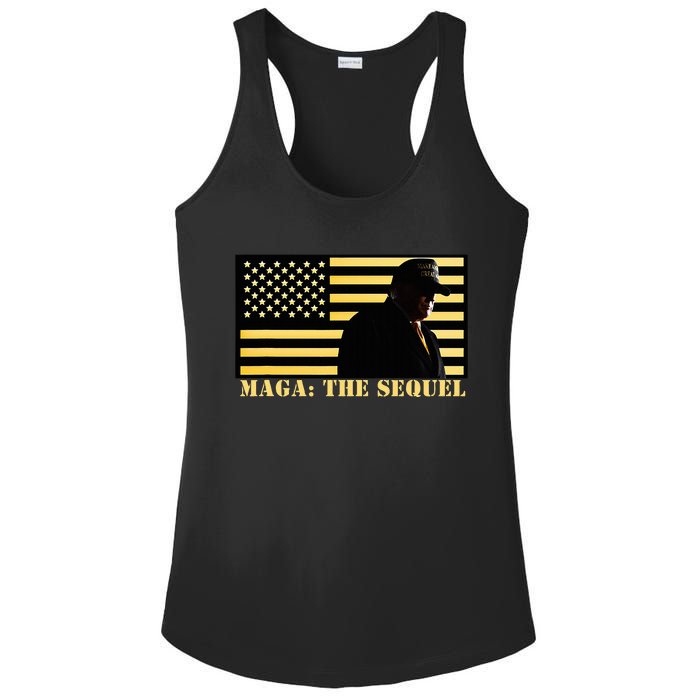 Maga The Sequel Trump 2024 Winner Second Term American Flag Ladies PosiCharge Competitor Racerback Tank