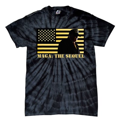 Maga The Sequel Trump 2024 Winner Second Term American Flag Tie-Dye T-Shirt